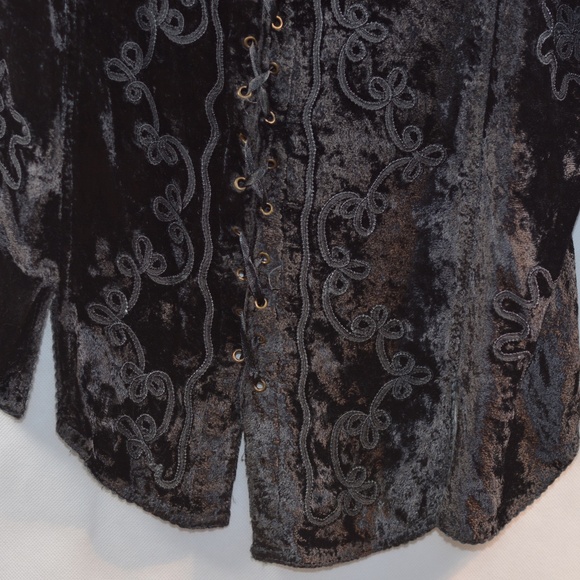 Velvet Embroidered Top SZ 2X Romeo & Juliet - Picture 6 of 7